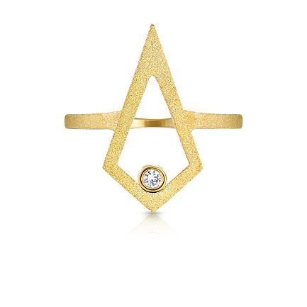 Кольцо из желтого золота с бриллиантом