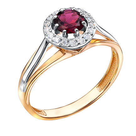 Кольцо из красного золота с бриллиантами