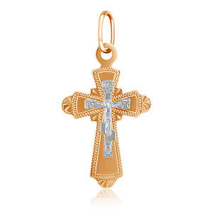 Крест из комбинированного золота
