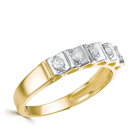 Кольцо из желтого золота с бриллиантами