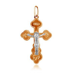 Крест из комбинированного золота