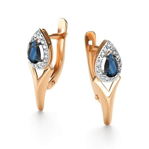 Серьги с английским замком из красного золота