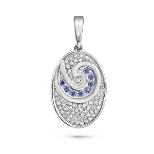 Подвеска из серебра с фианитами