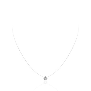 Колье из белого золота с фианитом