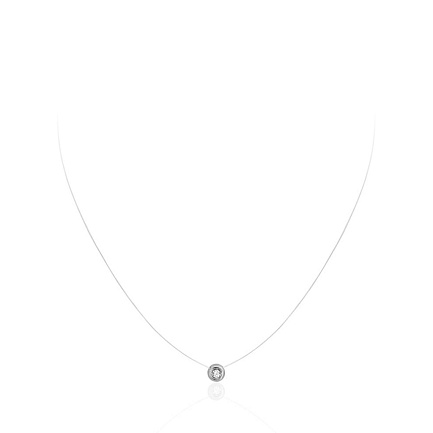 Колье из белого золота с фианитом