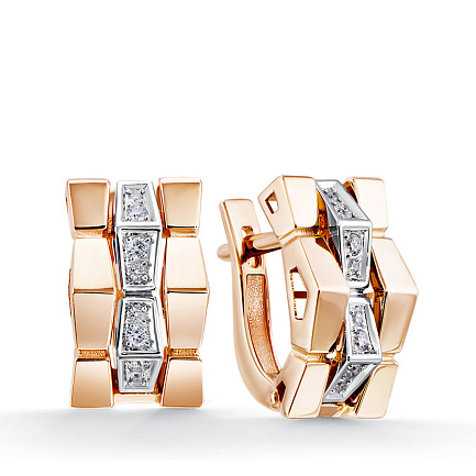 Серьги из красного золота с бриллиантами