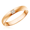 Кольцо обручальное из красного золота с бриллиантами