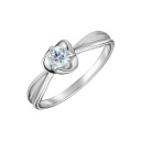 Кольцо помолвочное из белого золота с бриллиантом