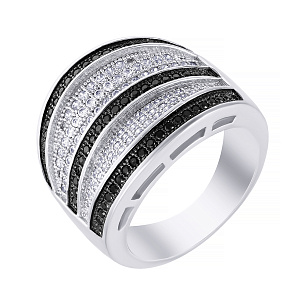 Кольцо из серебра с фианитом