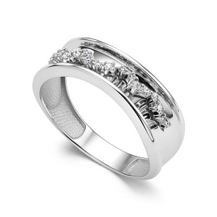 Кольцо из белого золота с бриллиантом