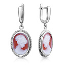 Серьги из серебра с агатом