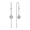 Серьги с английским замком из серебра с фианитом