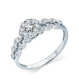 Кольцо из белого золота с бриллиантами