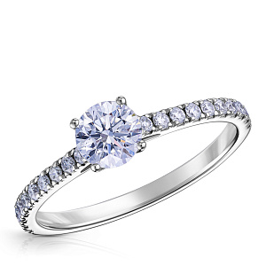 Кольцо из белого золота с бриллиантами