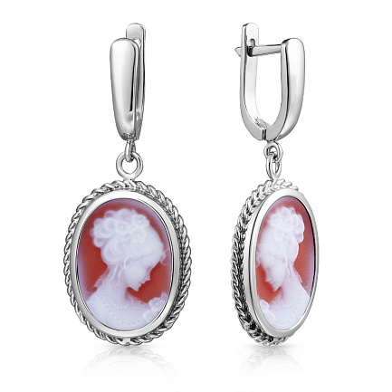 Серьги из серебра с агатом