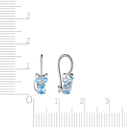 Серьги с французским замком из серебра с фианитом