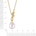 Колье из желтого золота с жемчугом, плетение якорное