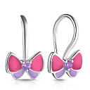 Серьги детские из серебра с фианитом