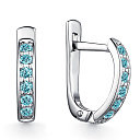 Серьги с английским замком из серебра с фианитом