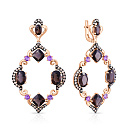 Серьги с английским замком из красного золота с бриллиантами