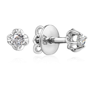 Пусеты из белого золота с бриллиантами