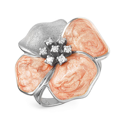 Кольцо из серебра с фианитами