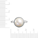 Кольцо из серебра с жемчугом, фианитом