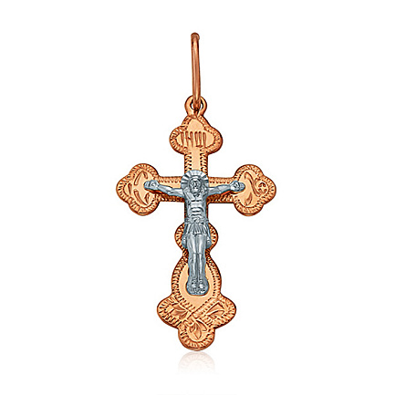 Крест из комбинированного золота