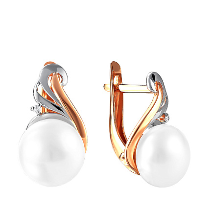 Серьги с английским замком из красного золота