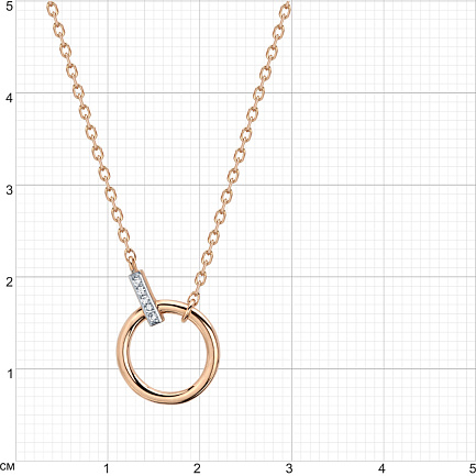 Колье из красного золота с фианитами