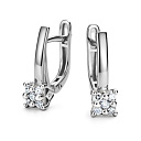 Серьги с английским замком из белого золота с бриллиантами