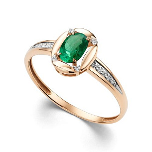 Кольцо из красного золота с бриллиантом