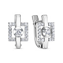 Серьги с английским замком из белого золота с бриллиантами