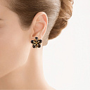 Серьги из желтого золота с бриллиантами, раухтопазами