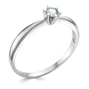 Кольцо из белого золота с бриллиантом