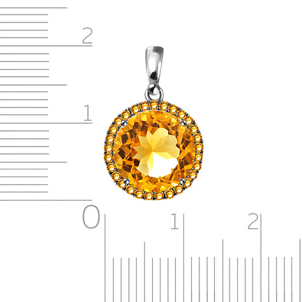 Подвеска из белого золота с цитрином