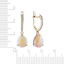 Серьги с английским замком из желтого золота с бриллиантами