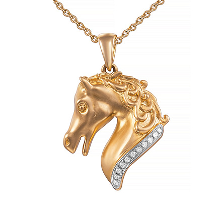 Подвеска из желтого золота с бриллиантами