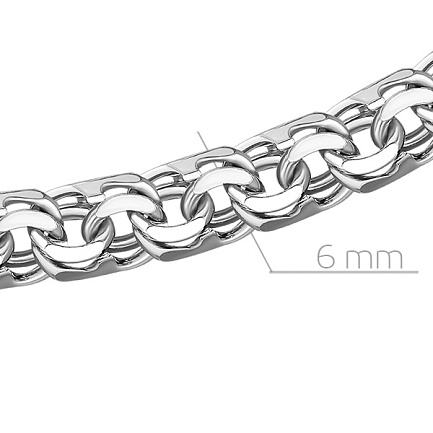 Цепь ручной работы из белого золота, плетение бисмарк