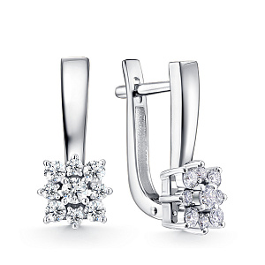 Серьги из белого золота с бриллиантами