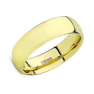 Кольцо обручальное из желтого золота