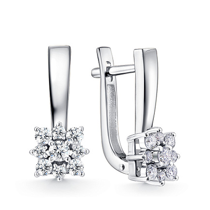 Серьги из белого золота с бриллиантами
