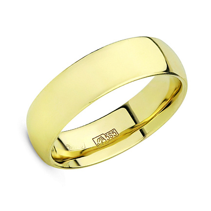 Кольцо обручальное из желтого золота