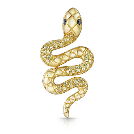 Подвеска из желтого золота с сапфирами