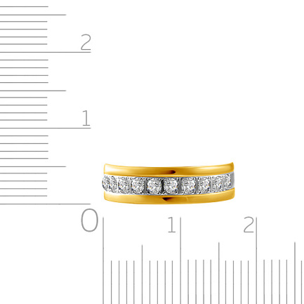 Кольцо обручальное из желтого золота с бриллиантами