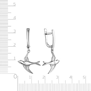 Серьги с английским замком из серебра