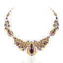 Колье из комбинированного золота с аметистами, бриллиантами