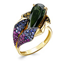 Кольцо из желтого золота с сапфирами