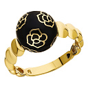 Кольцо из желтого золота с эмалью