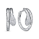 Серьги с английским замком из серебра с фианитом